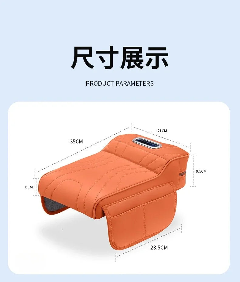 For jaecoo j7 JETOUR T2 Haval H9 2rd 2024 2025 Car Armrest Box Height Increase Pad with Storage Bag Car Leather Protective Cover