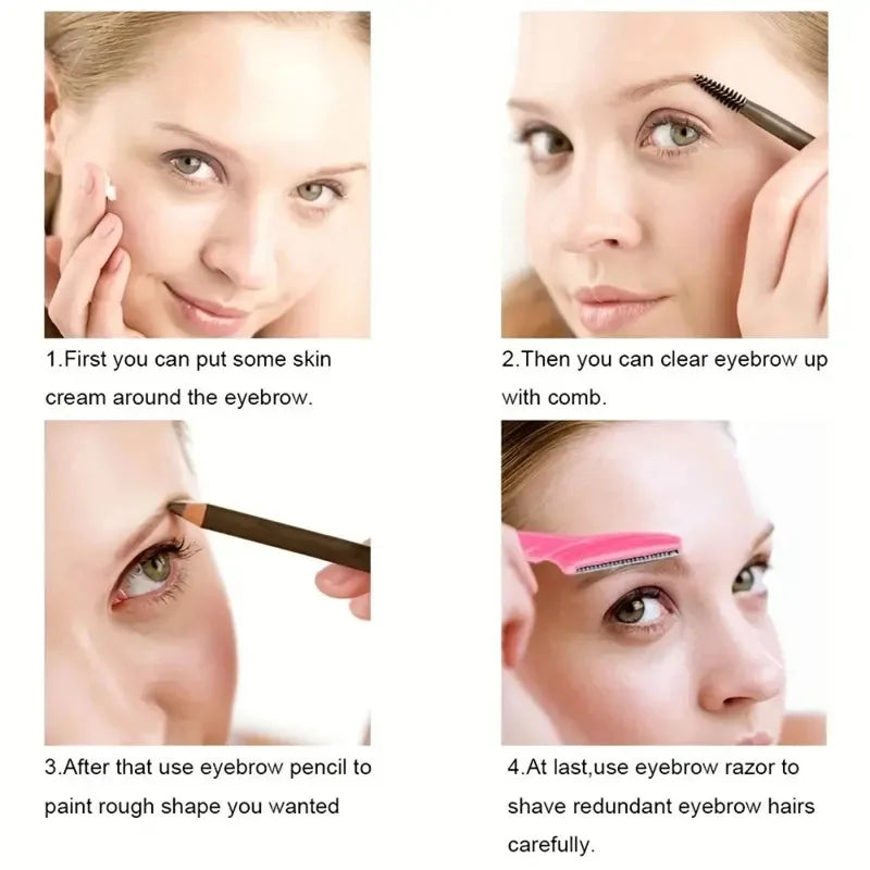 10Pcs Facial & Eyebrow Razors for Women Men, Safe Brow Shaver Hair Trimmers with Protective Covers Beauty Tools