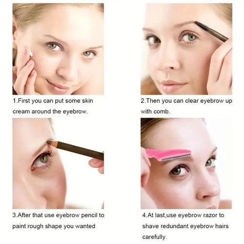 10Pcs Facial & Eyebrow Razors for Women Men, Safe Brow Shaver Hair Trimmers with Protective Covers Beauty Tools