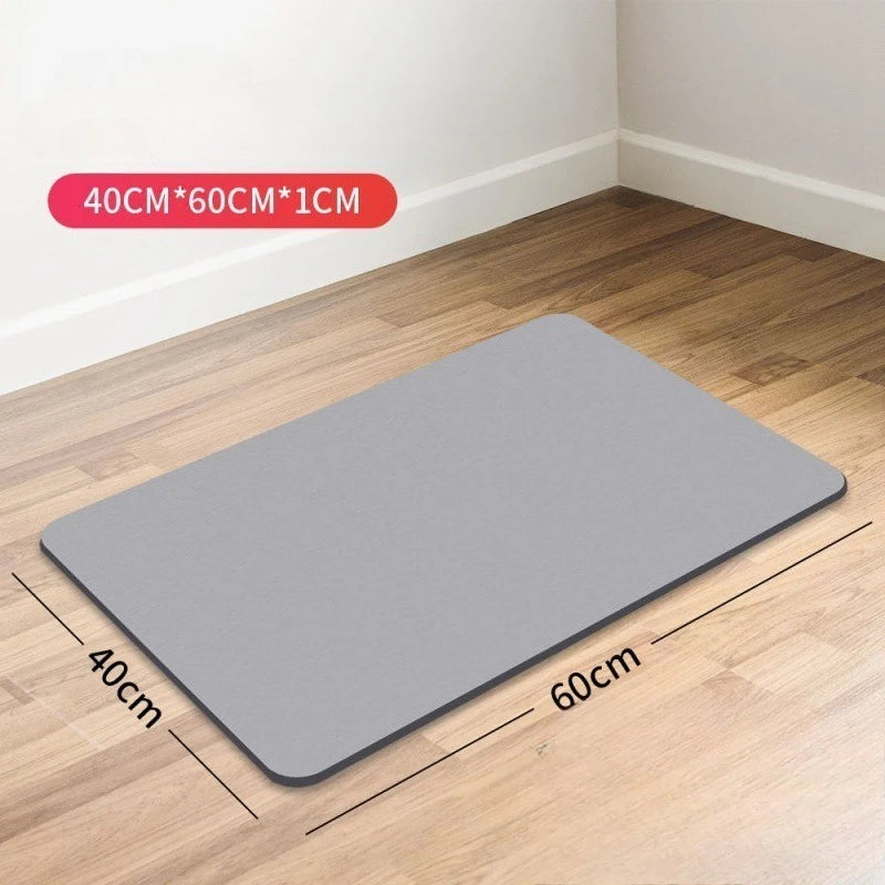 Absorbent and anti slip floor pad, Diatomaceous earth foot pad, quick drying bathroom door, toilet, bathroom use