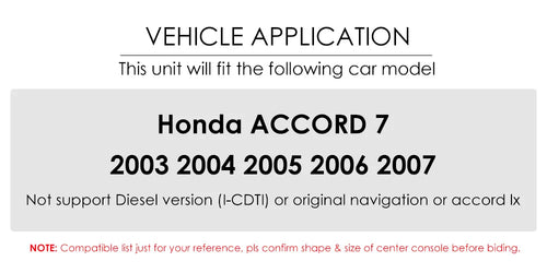Radio multimédia GPS de voiture 2DIN 9" sans fil Carplay pour Honda ACCORD 7 2003 2004 2005 2006 2007 Android Auto RDS DSP 4G WiFi 360