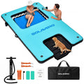 Inflatable Floating Dock, Portable Inflatable Platform With Cupholder, Repair Kit & Carry Bag, Heavy Duty Pool Float Raft for Swimming, Lake, Pool, Beach