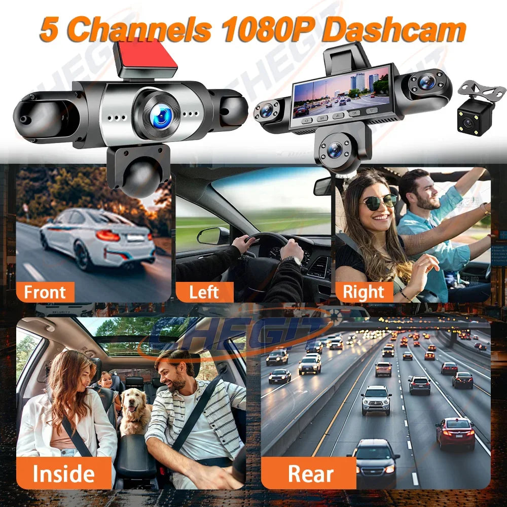 Upgrade 4/5Channel 360 Degree Car Dvr 1080P Video Recorder WiFi APP Dashcam 24h Parking Monitor Rear View Camera Car Recorder