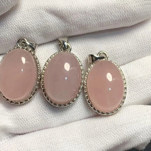 18*12 OVAL Natural ROSE Quartz Pendant Necklace Fine Jewelry Handmade Stones Wholesale Healing Energy Gift Lucky Jewelry