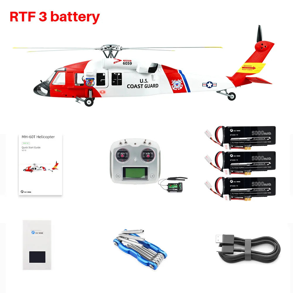 FLYWING MH-60T Jayhawk Scale Helicopter 470 Class LED Light ACE Controller MH60T rc Helicopter MH60 helicopter with GPS ATT mode