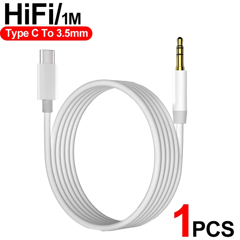 USB C to 3.5mm AUX Audio Cable for iPhone 17 16 15 Samsung Galaxy Xiaomi Type C Jack AUX Cord Adapter for Car Speaker Headphones