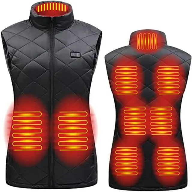 Gilet chauffant pour femmes, gilet en coton automne et hiver, costume chauffant électrique infrarouge USB, veste thermique souple pour femmes, chaude pour l'hiver
