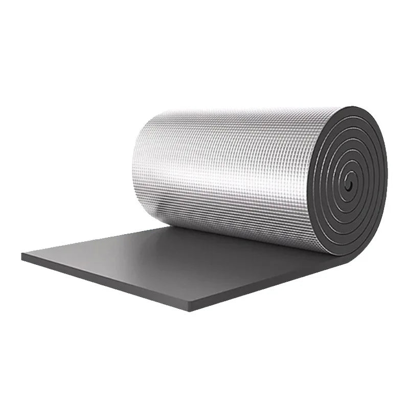 Self-Adhesive Aluminum Foil Insulation Roll Heatproof Soundproof and Noise Reduction for Car RV Foam Floor Roof Pipe Insulation