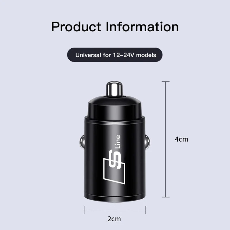 Micro Car Quick Charger Vehicle Cigarette Lighter Convert Plug For Audi Sline A3 A4 A5 A6 A7 A1 A2 A8 Q1 Q2 Q3 Q4 Q5 Q6 Q7 Q8 TT
