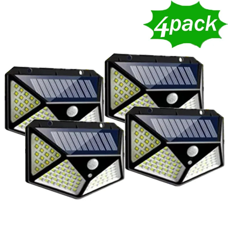 12Pack 100 LED Solar Wall Lamp With 3 Modes Security Motion Sensor Outdoor Waterproof Solar Lights for Yard Garage Deck Garden
