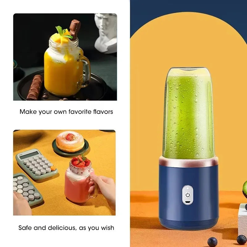 Mixeurs de jus de fruits portables, mini-bouteille personnelle électrique d'été, presse-agrumes USB à 6 lames, machine de cuisine