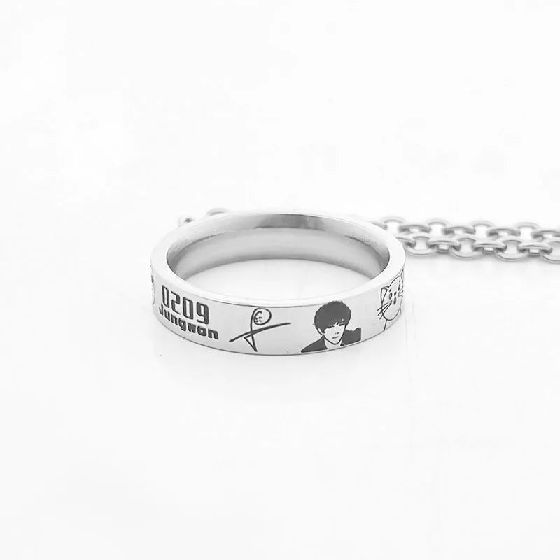Jungwon Heeseung Jay Jake Niki Sunoo Sunghoon Cool Fan Support Rings and Necklaces Surrounding Popular Korean Idol Boy Groups