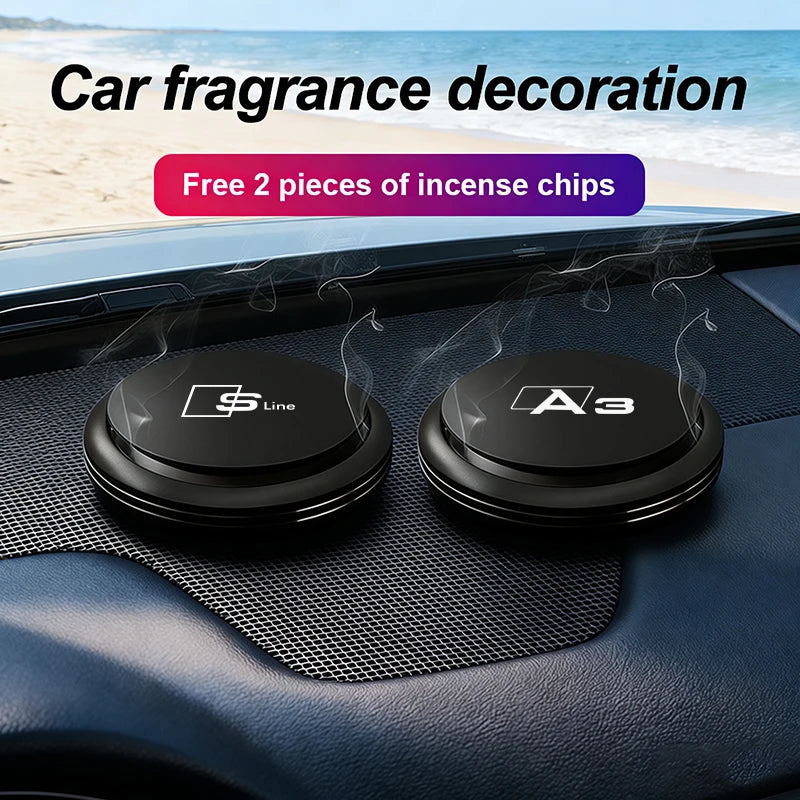 Car Air Freshener Solid Perfume Rotating Aromatherapy Decor For Audi Sline A3 A4 A5 A6 A7 A1 A2 A8 Q1 Q2 Q3 Q4 Q5 Q6 Q7 Q8 TT S5