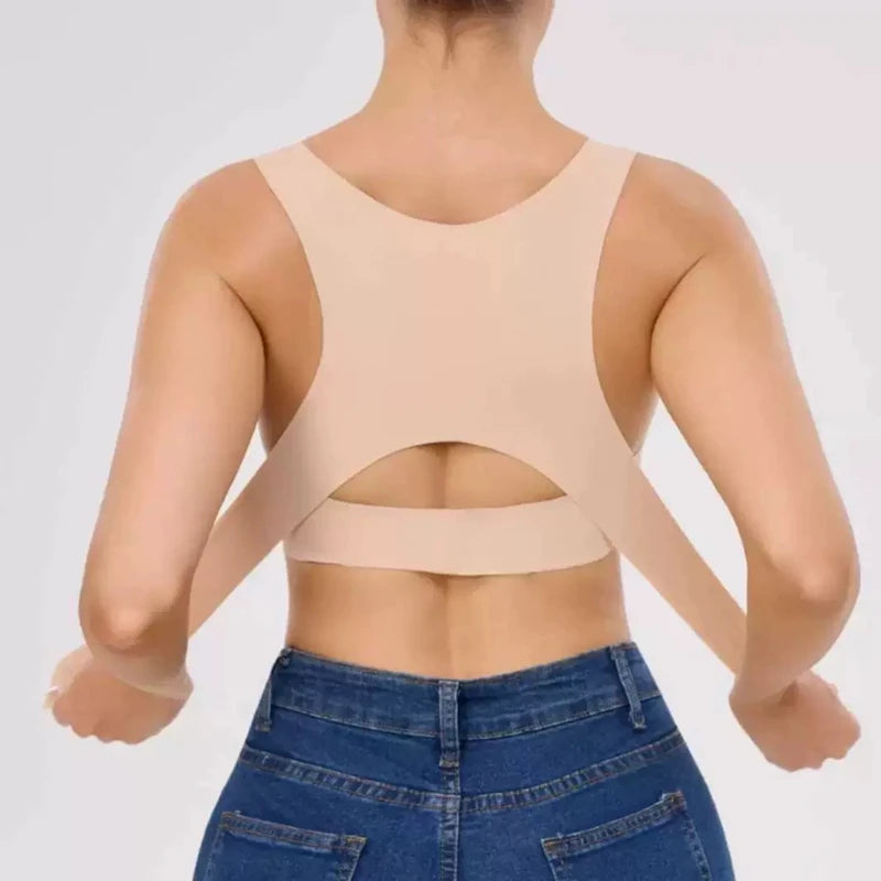 Seamless One-piece Shaping And Posture Correction Women's Underwear Adjustable Push-up Sports Front Button Bra