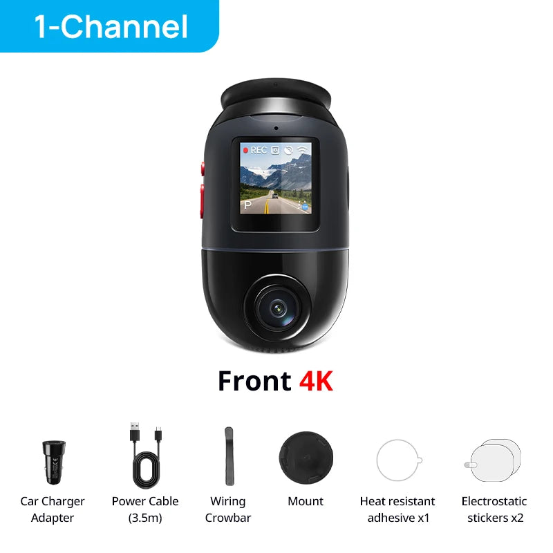 70mai 4K Omni X800 2160P HDR 60fps F1.7 Supported Dual-channel Built-in GPS ADAS Supercapacitor 4G LTE 24H Parking Surveillance