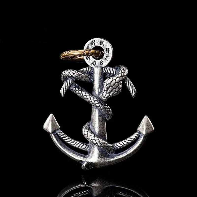 Vintage Gothic Snake Coiled Demon Skull Pendant Necklace for Men Boys Rock Party Halloween Jewelry Gift