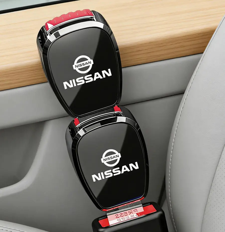 For Nissan Qashqai Versa Leaf Sentra Pulsar Xterra X-trail Nismo Car Seat Belt Clip Extender Metal Badge Lock Buckle