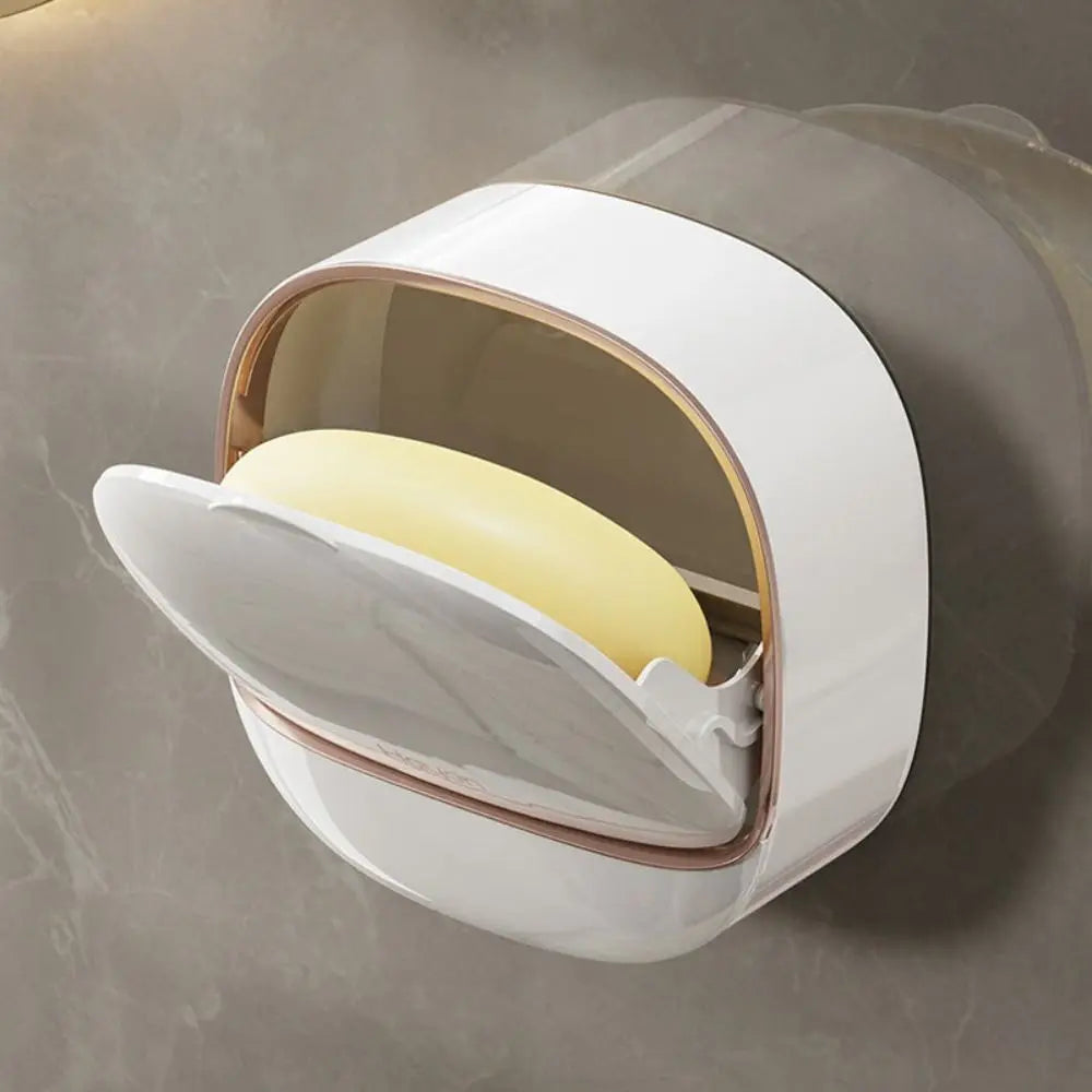 Porte-savon mural avec boîte de drainage étanche sans perforation pour salle de bain boîte de rangement pour savon accessoires de salle de bain