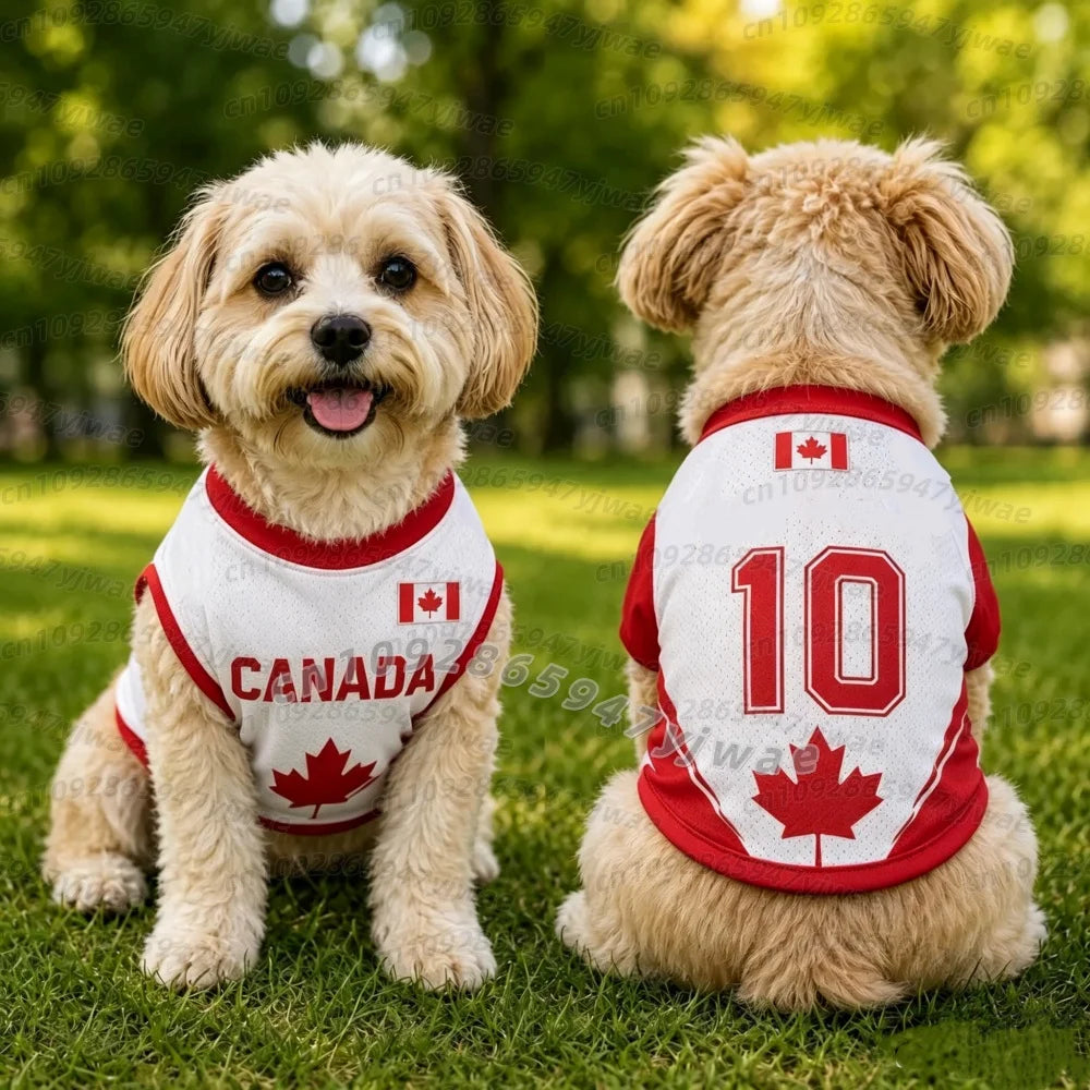 Summer Dog vest Belgium CANADA Germany print Basketball Clothes Puppy T-Shirt Summer Pet Cat Shirts For  soccer fans  Dogs vest