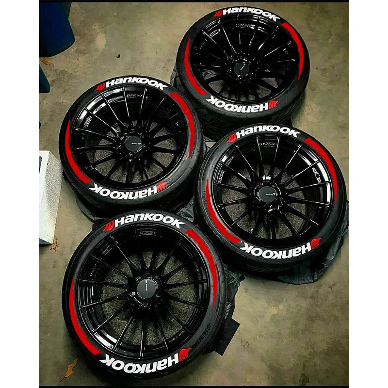 Permanent Tire Lettering Sticker HANKOOK 1.38'' For 15''-24'' Car Wheel Stickers 3D PVC Lettering Tire Decoration