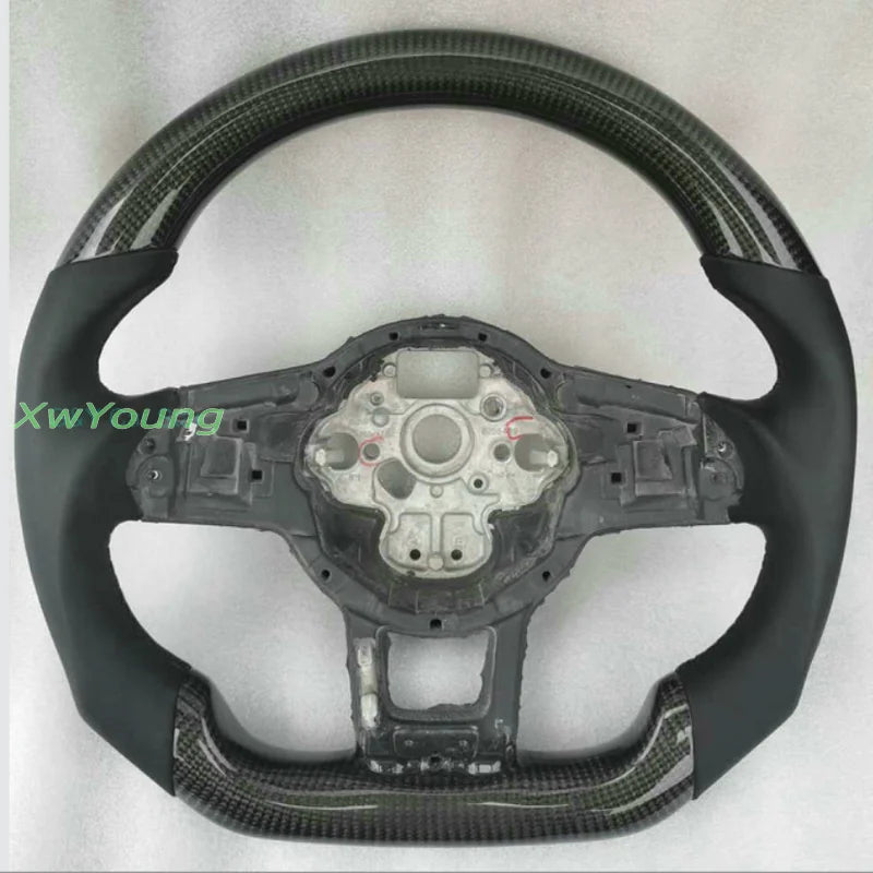 100% Real Carbon Fiber Steering Wheel For VW Volkswagen Golf 7 Rline GTI GTS GTD GTE Polo GTI Scirocco T-ROC Tiguan
