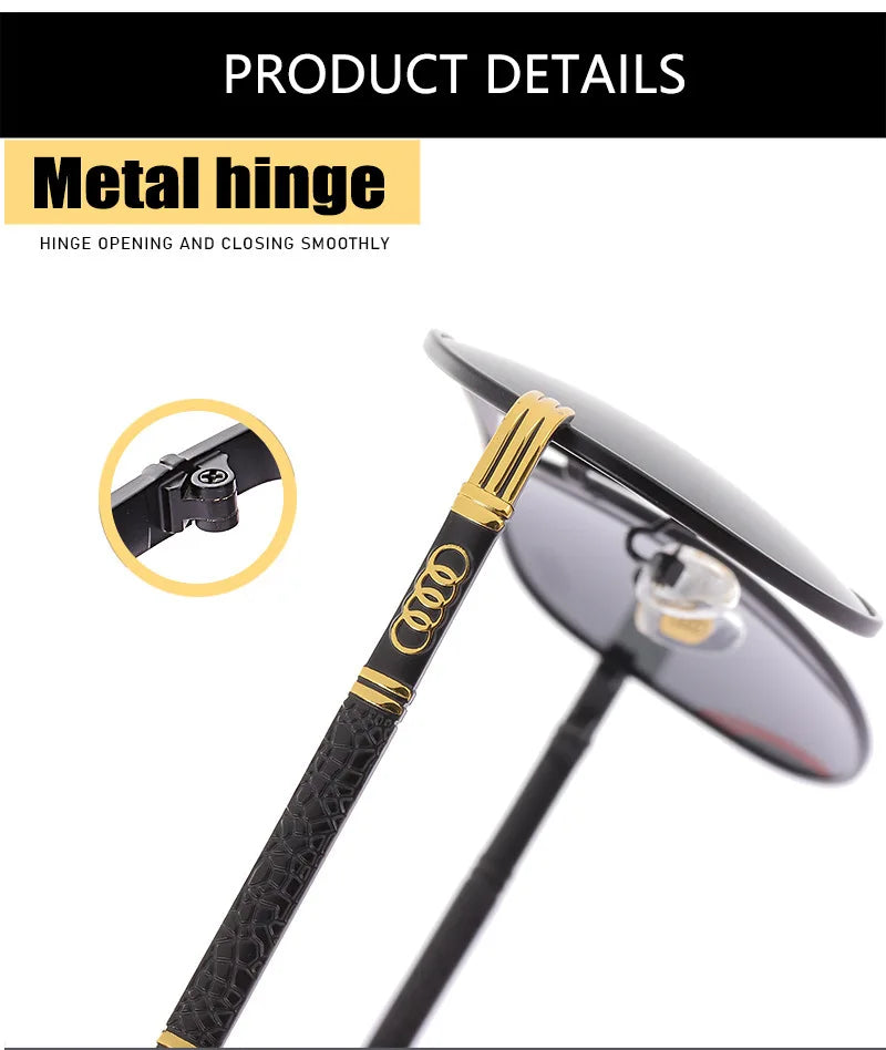 For audi High end luxury men driving polarized sunglasses, brand luxury design anti glare, men women Driver goggles gentlemanly