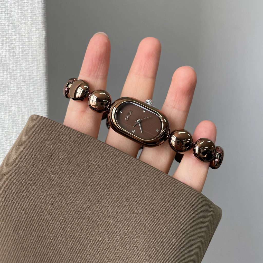CILOA 2026 New Women's Bracelet-Style Brand Artistic Watch - High-Appearance, Waterproof Quartz, Two Logos Shipped Randomly
