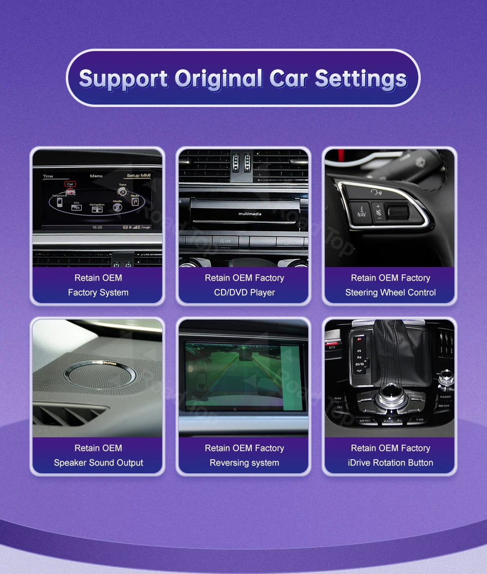 Linux 8.9/12.3inch Car Multimedia Touch Screen For Audi A5 2008-2016 with Wireless CarPlay Android Auto Airplay Function