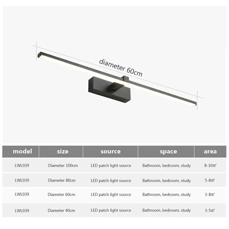 DINDALLED Modern LED Wall Lamp Aluminum Home Decoration Line Lamp  For bathroom Bedroom applique mural indoor lighting fixture