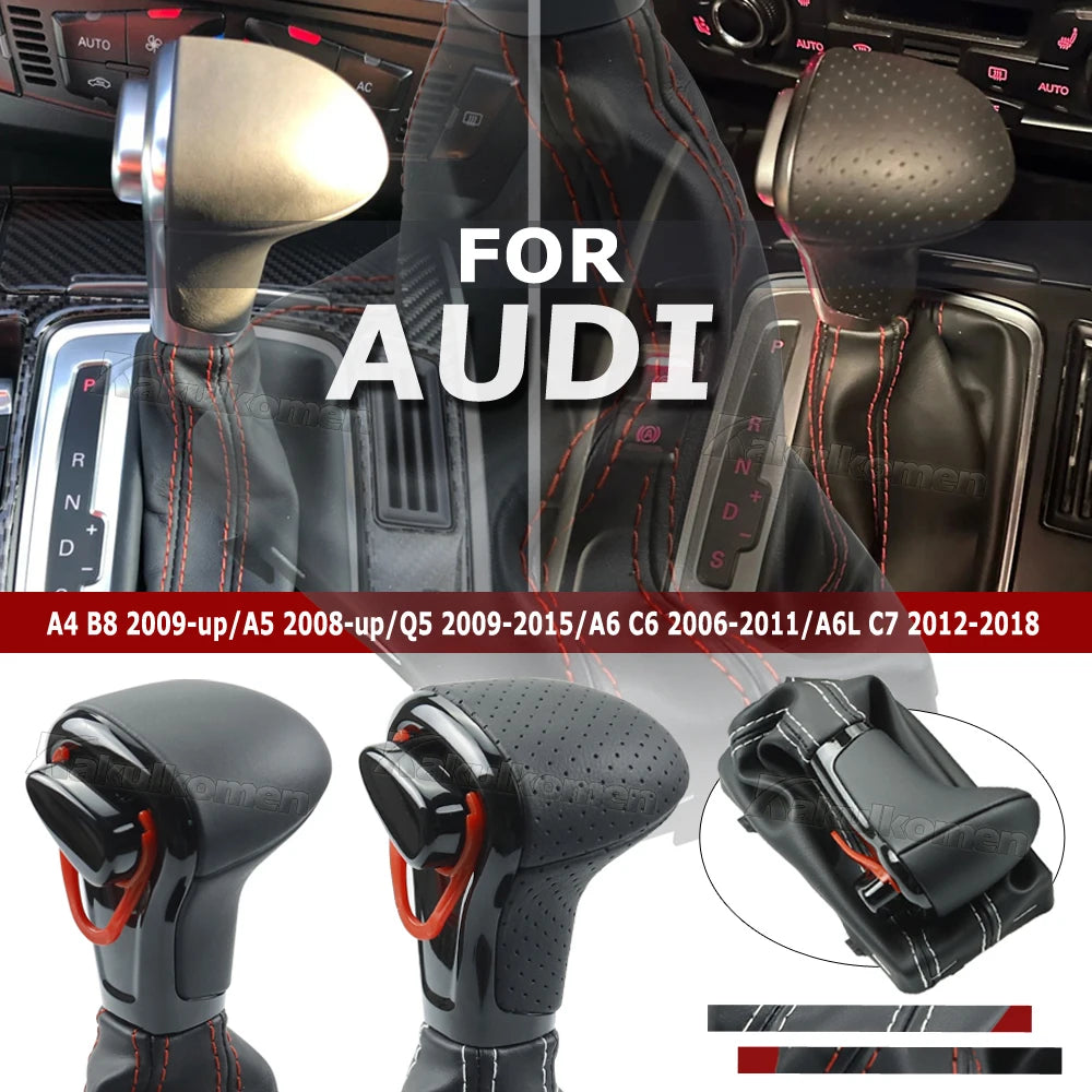 Auto Automatic Shift Knob For Audi A6 C6 A4 B8 A5 Q5 2009 2010 2011 2012 2013 2014 Gear shift knob boot