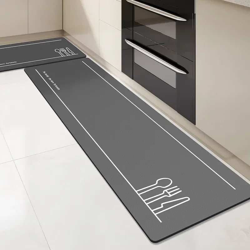 Kitchen Floor Mat Waterproof Oil-proof Carpet Pvc Leather Non-slip Foot Mats Solid Color Long Rug שטיח למטבח Alfombras