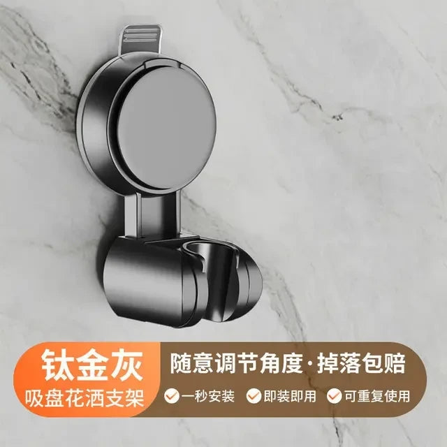 Unique Horizontal Setting Suction Cup Handheld Shower Head Holder Large Shower Supports Relocatable Wall mounted Shower Holder