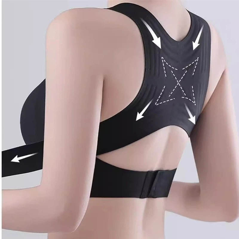 Seamless One-piece Shaping And Posture Correction Women's Underwear Adjustable Push-up Sports Front Button Bra