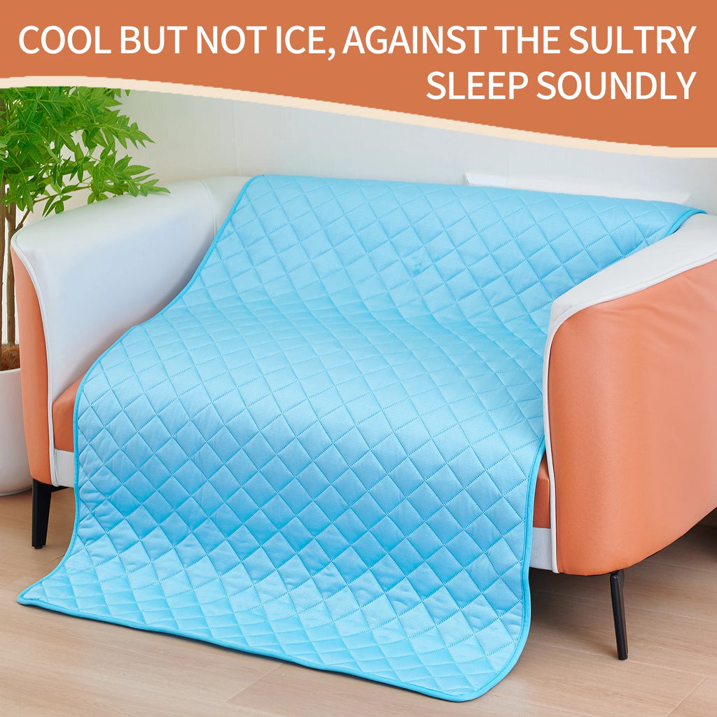 Washable Dog Cooling Mat Ice Silk Pet Self Cooling Pad Blanket for Indoor & Outdoor Car Seats Materials Safe, Easy Carry