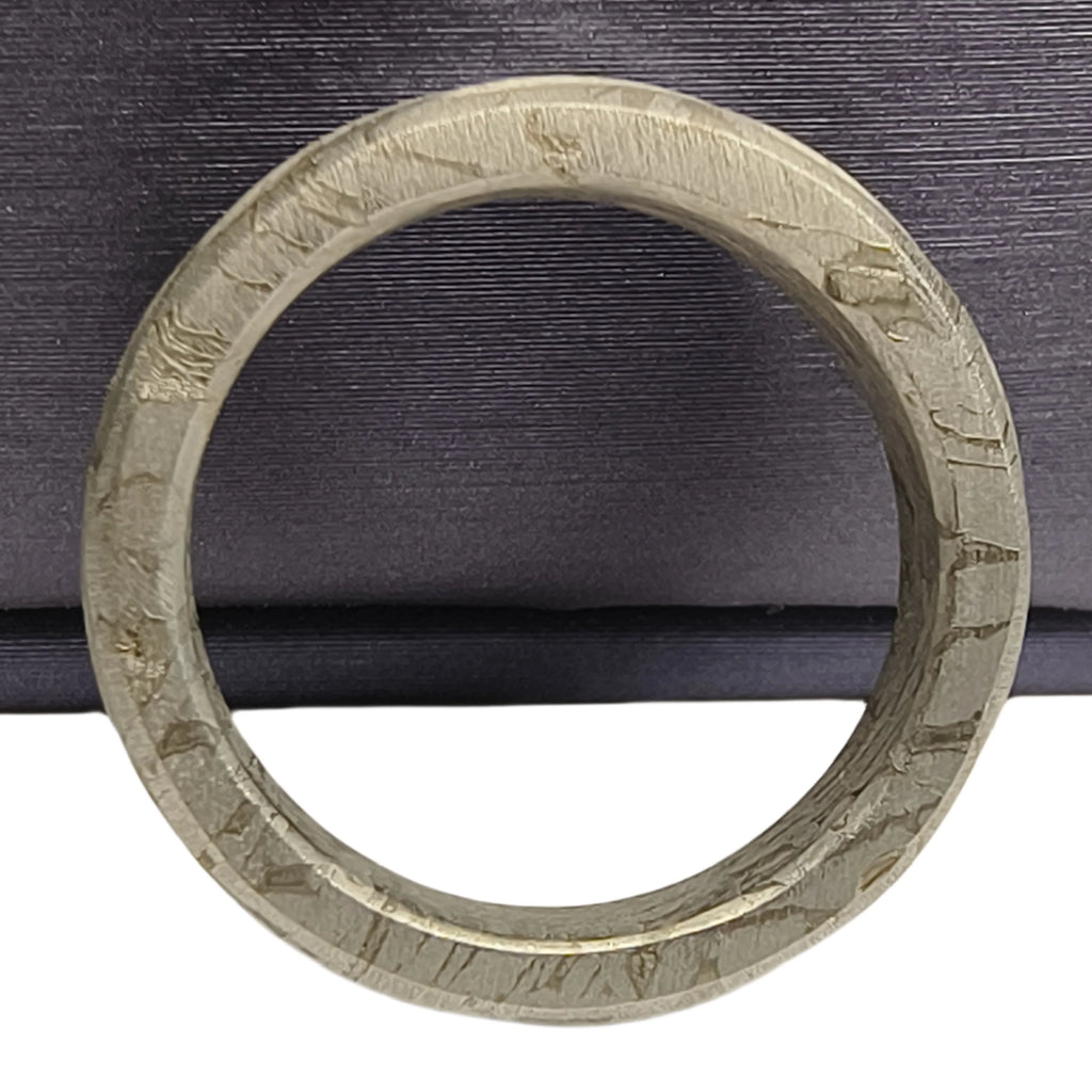 Muonionalusta Meteorite Ring Natural Iron Meteorite Pendant Handmade Carving Craft Jewelry Meteorite Ring-S