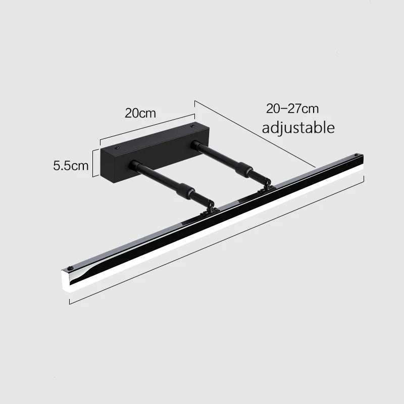 Indoor Bathroom Mirror Wall Lamp Metal Material Electroplate Body Retractable Sconce Light LED Dressing Table Mirror Wall Lustre