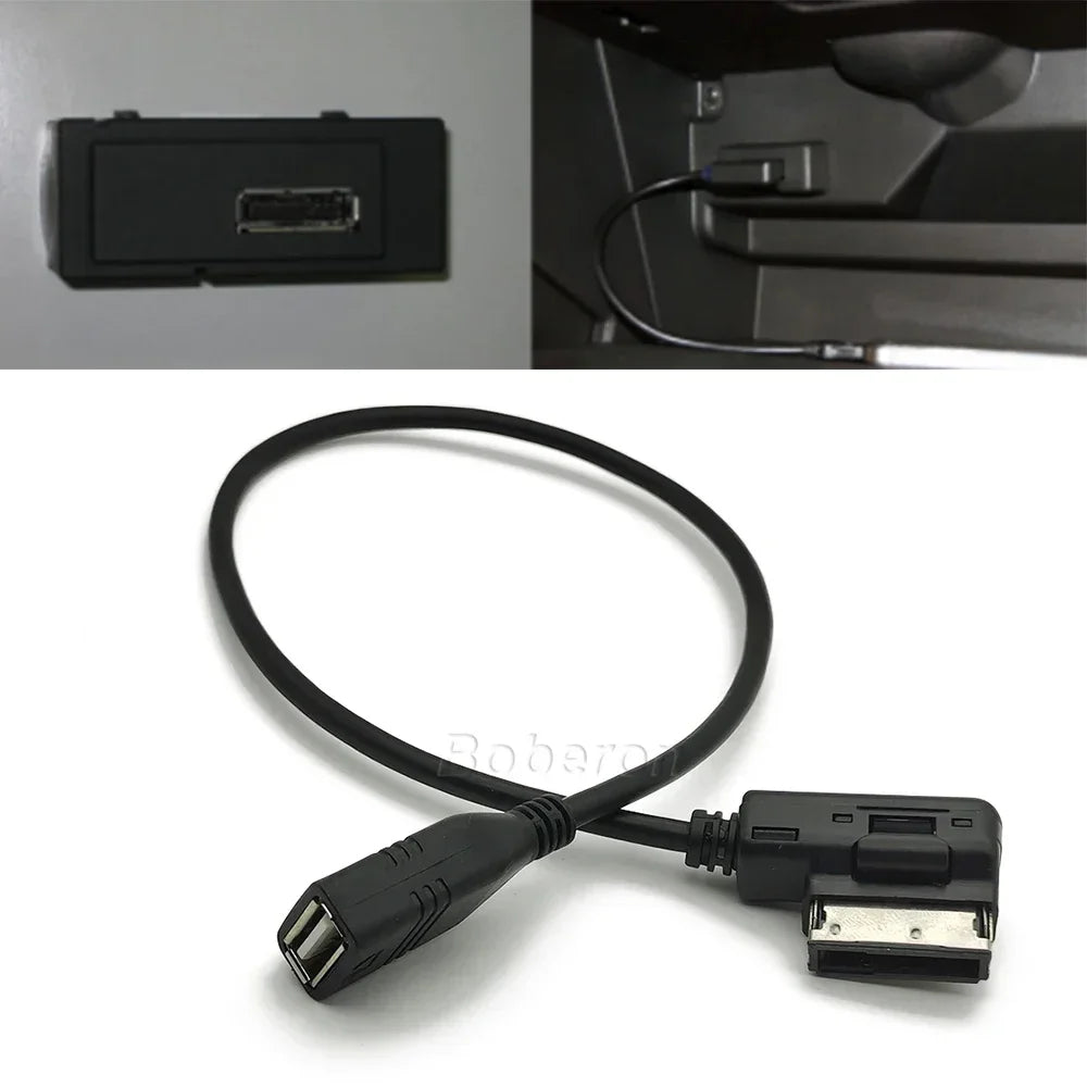 Pour AUDI A3 A4 A4L A5 A6 A8 Q5 pour VW Golf Câble USB AUX Musique MDI MMI AMI vers USB Femelle Interface Audio Adaptateur de Fil AUX