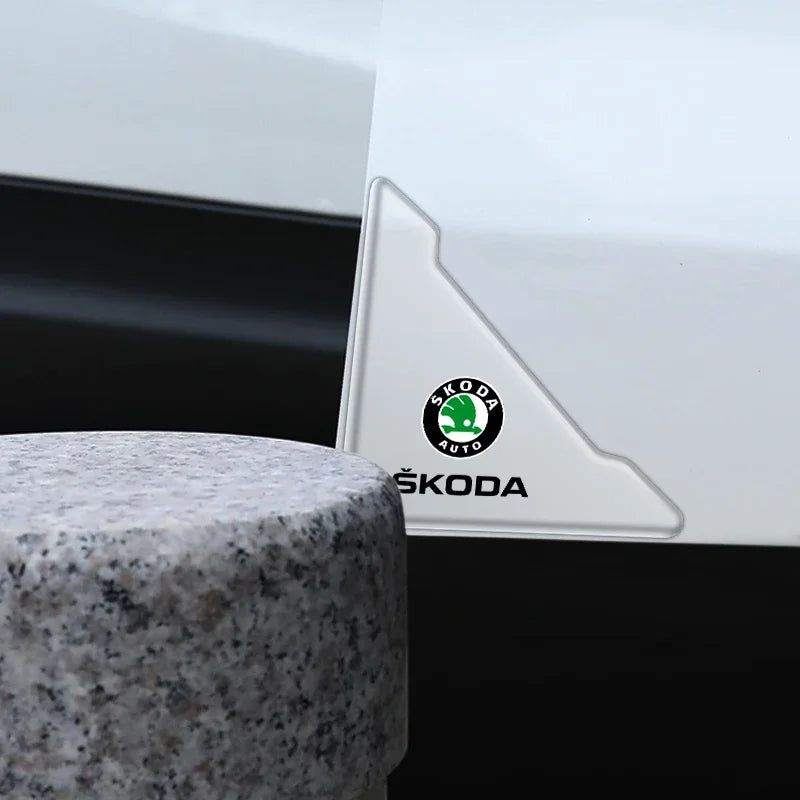 2pc Car Door Corner Cover Anti-Scratch Protection Sticker For Skoda Octavia Fabia Rapid Superb Kodiaq Scala Karoq Kamiq Roomster