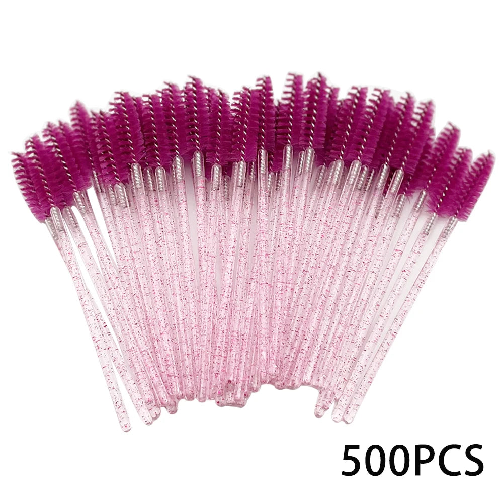 500/1000pcs Eyelash Brush Applicator Wholesale Lash Mascara Wands Brushes For Eyelash Extension Eyebrow Spoolies Beauty Tools