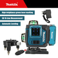 Makita Digital Laser Level 360-Degree X4 16-Line Self-Levelling Outdoor Vertical Cross-Line Tool for Precision Measurement