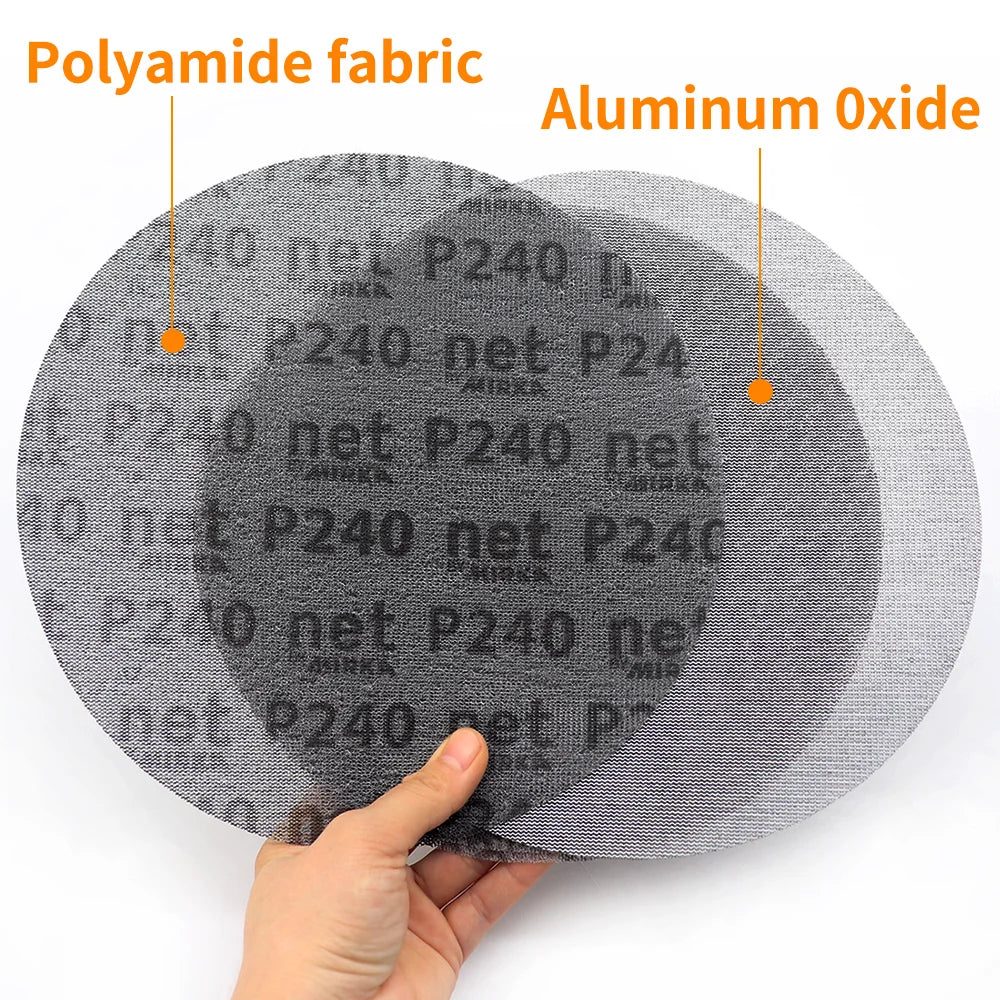 9 Inch Mesh Sanding Discs Dust Free Anti-blocking,225mm Mesh Grip Discs P80-P400 Grits for Polishing Car Putty Finishing Sanding