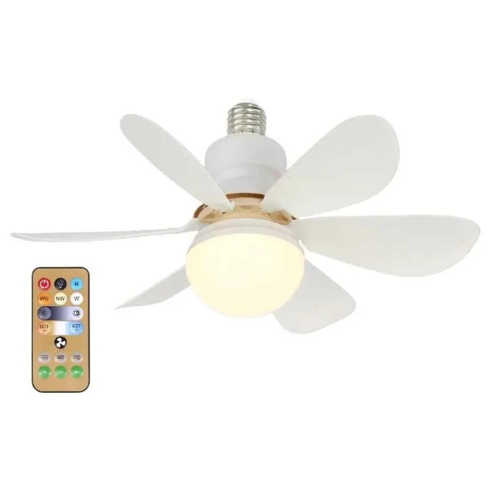 Ventilateur de Plafond LED avec Télécommande, Petit Ventilateur de Plafond avec Lumière, Ventilateur sans Fil pour Cuisine Chambre Petite Pièce