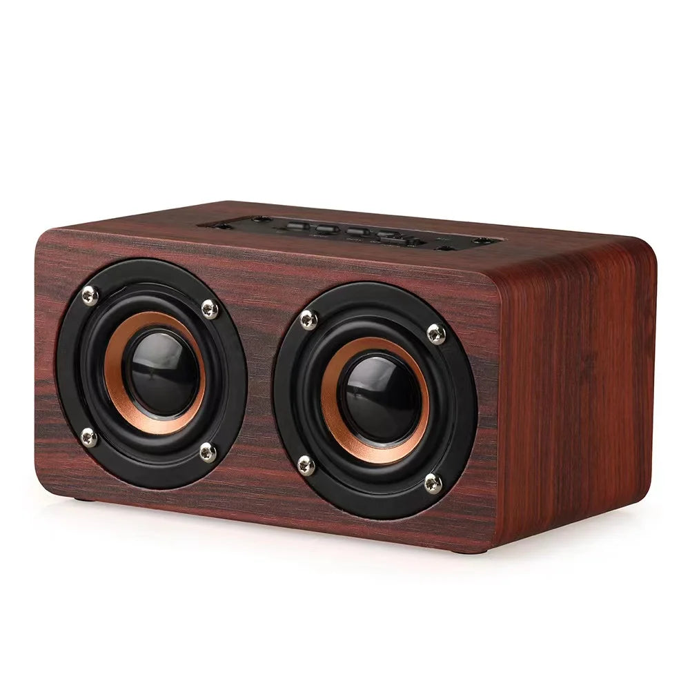 Haut-parleur Bluetooth sans fil multifonction en bois TWS Subwoofer Système audio télécommandé Support de téléphone portable Radio FM de bureau portable