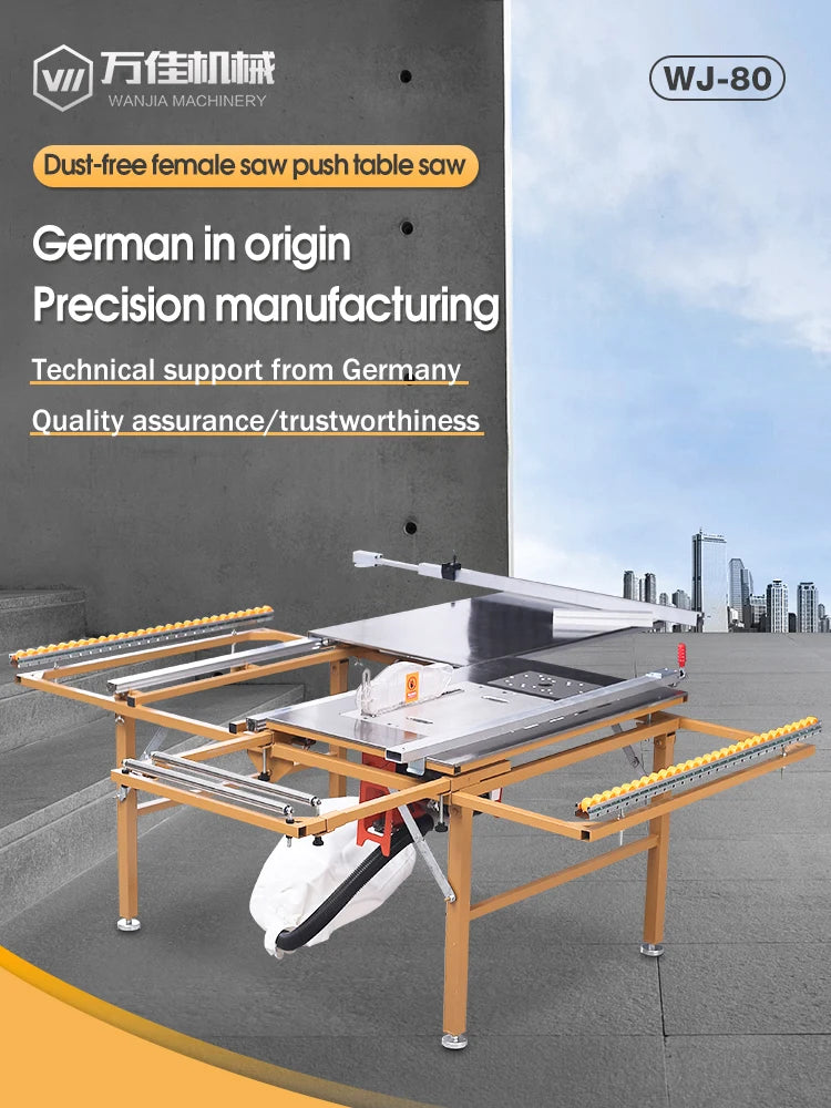 Multi-functional Push Table Saw Precision Guide Rail Folding Electric Panel Saw Kit with Cutting Saw Banding Machine Option Saw