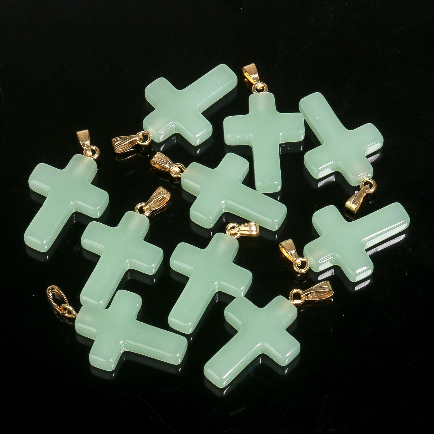 10pcs/lot 18x25mm Cross Lampwork Necklace Bracelet Czech Glass Charms Pendants for Jewelry Making Diy Bracelet Accessories