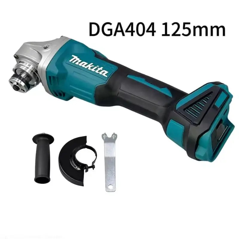 Meuleuse d'angle électrique sans fil Makita DGA404 18V sans balai 125 mm, pour le ponçage, le polissage et la coupe du bois et du métal.