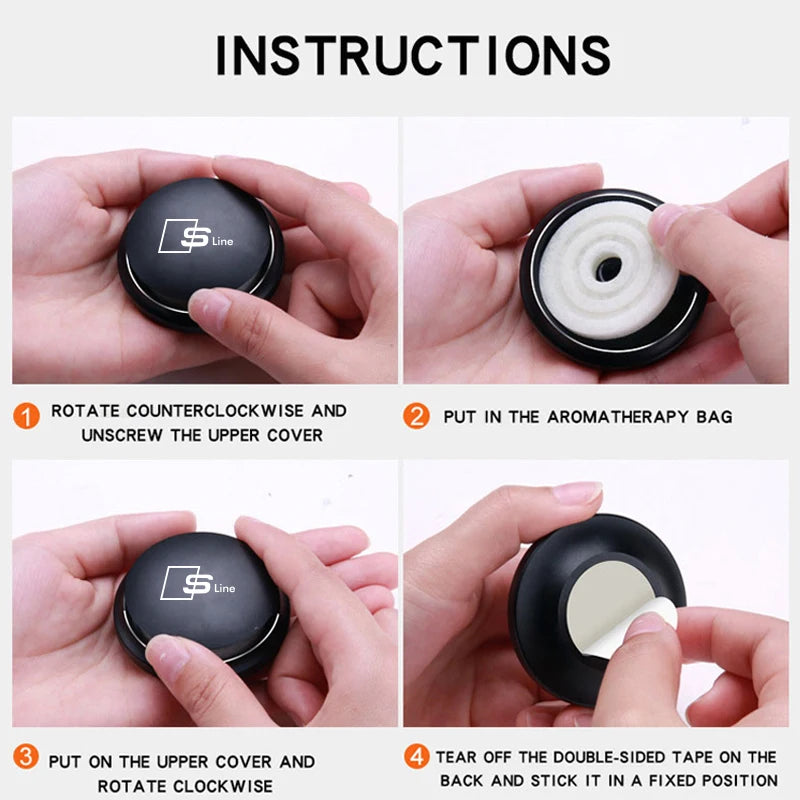 Car Air Freshener Solid Perfume Rotating Aromatherapy Decor For Audi Sline A3 A4 A5 A6 A7 A1 A2 A8 Q1 Q2 Q3 Q4 Q5 Q6 Q7 Q8 TT S5