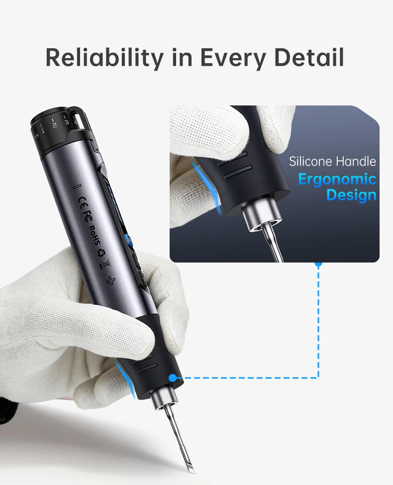FNIRSI HS-03 Portable Heating Tool 2600mAh Replaceable Battery USB C Fast Heating 3 Level Temperature Adjustable Device