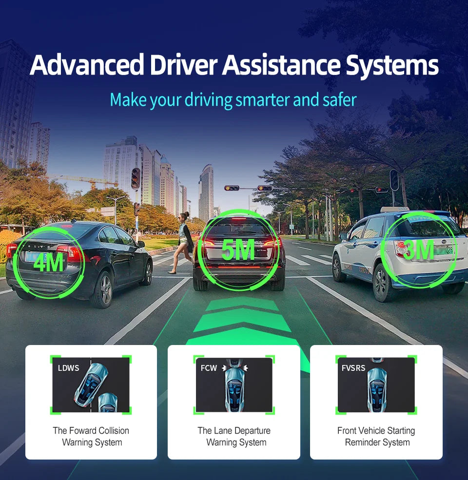 Imagebon H70 Plus 11.4" 4K QLED Car DVR Wireless CarPlay & Android Auto ADAS Dash Cam WiFi AUX GPS Navigation Loop Recording