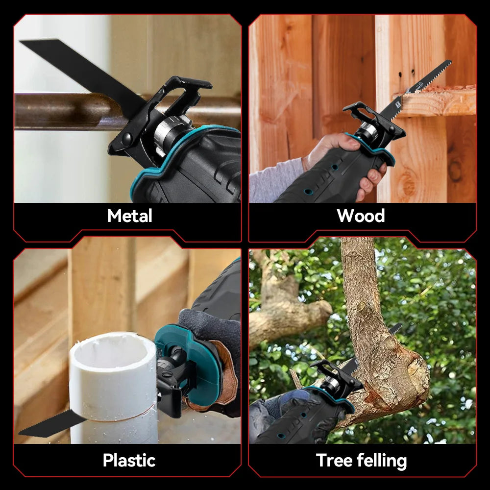 ONEVAN 3000W 10000SPM Electric Reciprocating Saw Electric Chainsaw Saber Saw Cordless Cutter Tool For Makita 18V Battery Pin